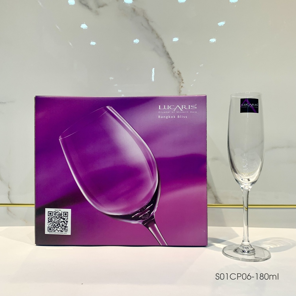 Bộ 6 Ly Uống Rượu Vang Sâm Panh Pha Lê Cao Cấp Lucaris Champagne 180ml Nhập Khẩu Chính Hãng Độ Bền Cao - Bangkok S01CP06