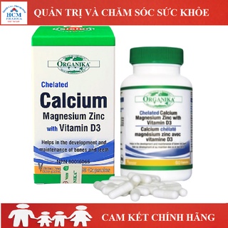 Canxi D3 tăng chiều cao sức đề kháng cho bà bầu người lớn ORGANIKA Calcium Magnesium Zinc D3 60v nhập khẩu Canada KAT07