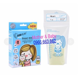 Hộp 50 Túi Trữ Sữa Sunmum 250ml - Made In Thái Lan, nguyên tem kiểm định