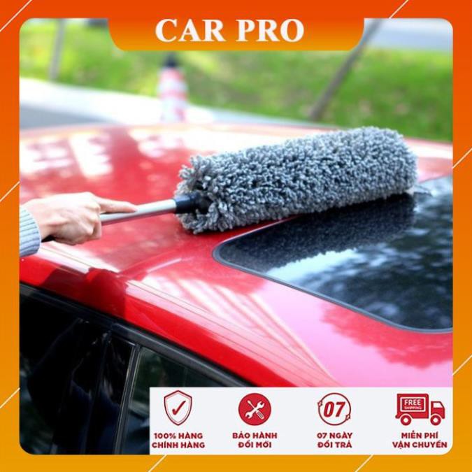 Chổi lau bụi nội thất xe hơi sợi dầu, cán co rút tiện lợi điều chỉnh độ dài - CAR PRO