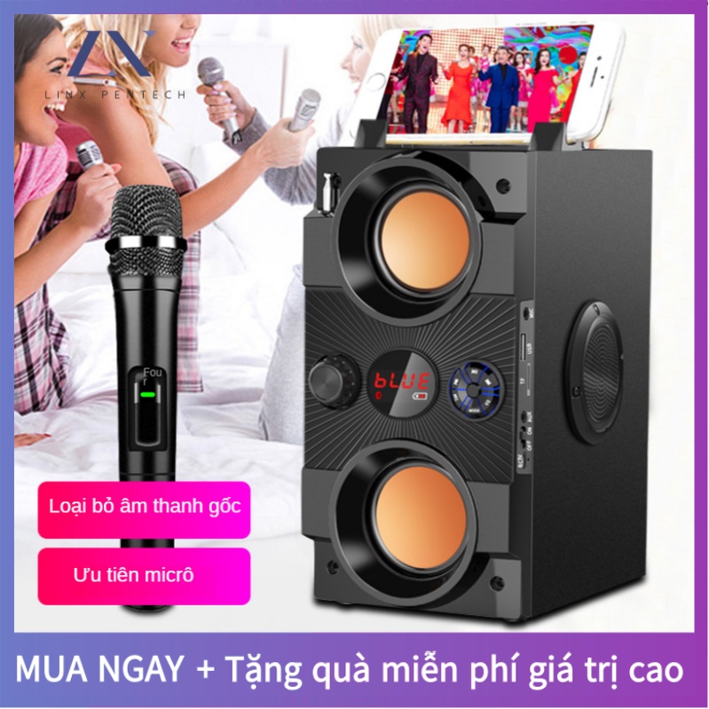 Loa Karaoke Bluetooth [1 Micro Không Dây] Di Động Loa âm Lượng Cực Đại 100W, Pin 2500 mA, Phát Liên Tục Trong 8 Giờ