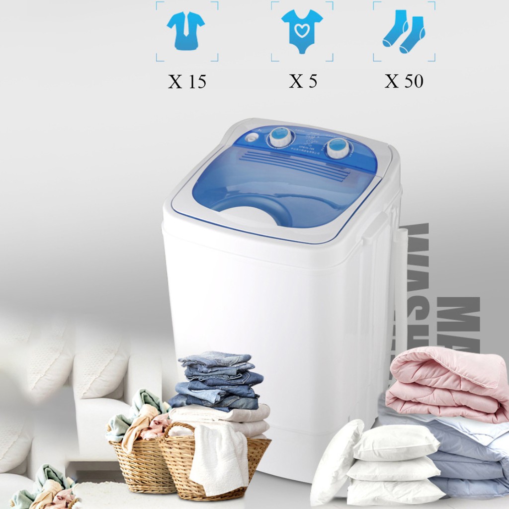 Máy giặt mini dung tích 7kg thùng đơn nắp trên bán tự động, tia UV diệt khuẩn giặt nhanh sạch không tốn diện tích.