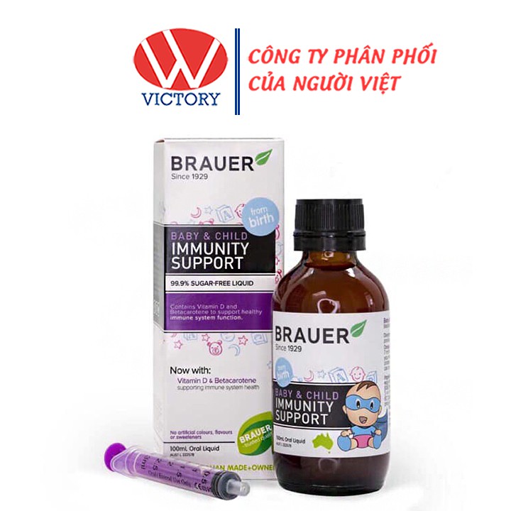 Siro Tăng Sức Đề Kháng Cho Trẻ Brauer Baby And Child Immunity Support - Chai 100ml - VictoryPharmacy