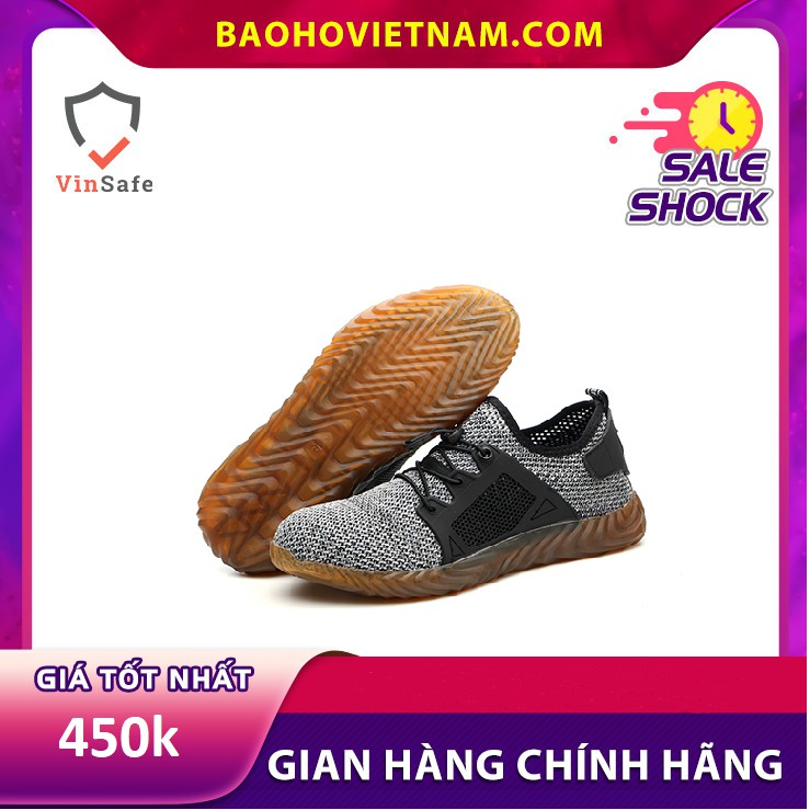 Giày bảo hộ lao động dáng thể thao siêu thoáng 703 Ghi