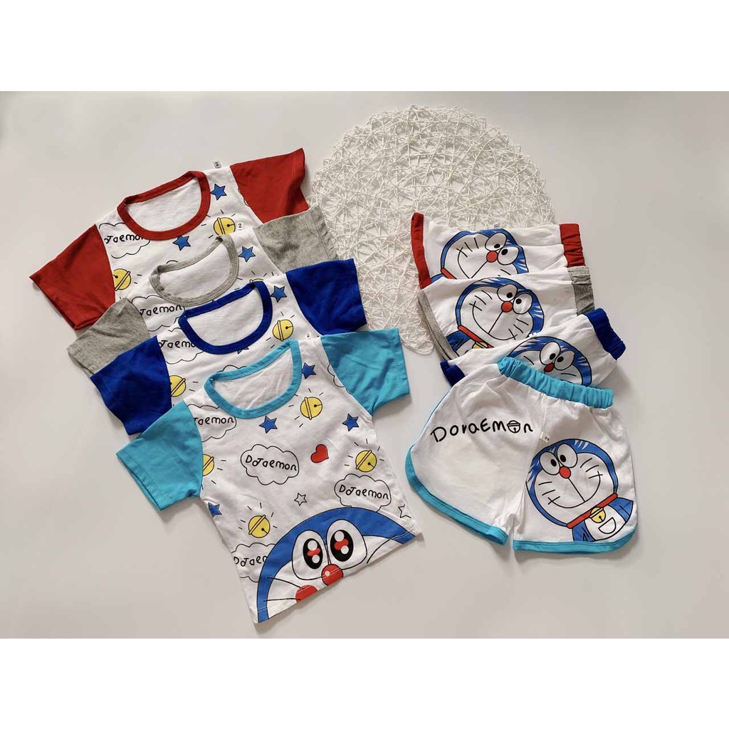 BỘ DORAEMON GIÁP LĂNG SIÊU CUTE CHO BÉ TRAI VÀ GÁI 8-18KG. XƯỞNG MAY BIBO