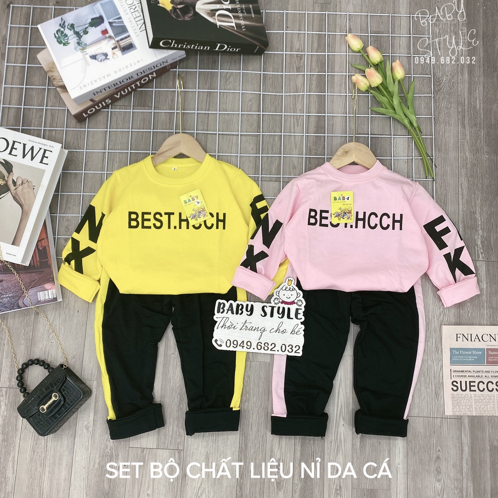 Bộ quần áo thu đông &quot;BESTHC&quot; 14-45kg cho bé gái 4-14 tuổi. Vải da cá, thiết kế đẹp. Xinh xắn. G37