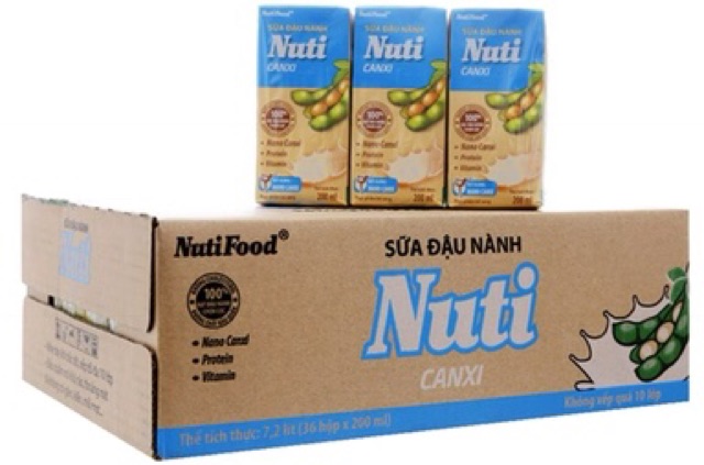 Thùng Nutifood sữa đậu nành Nuti có 36hộp  x 200ml