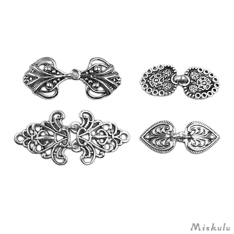 Set 4 Cặp Kẹp Cố Định Khăn Choàng Cardigan Họa Tiết Hoa Rỗng Kiểu Vintage