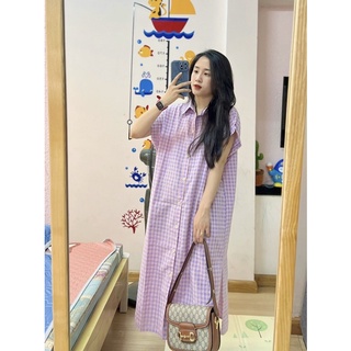 Đầm sơmi suông caro