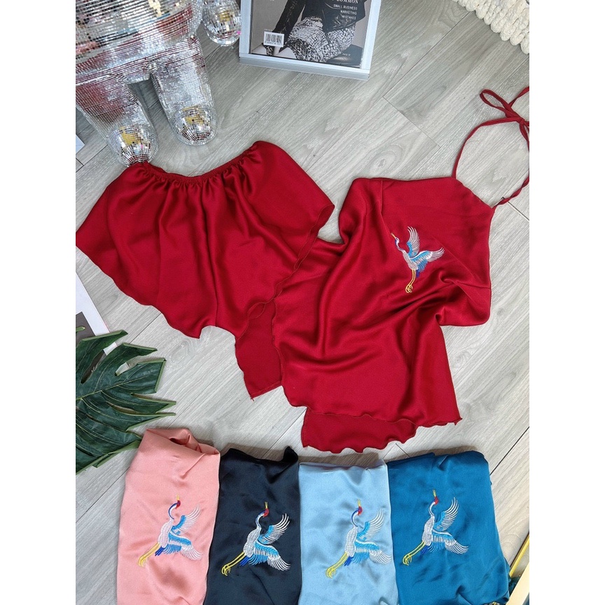 ĐỒ NGỦ LỤA SEXY ,BỘ LỤA MẶC NHÀ CỔ YẾM
