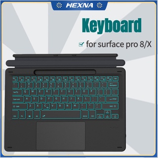 Bàn phím bluetooth không dây cho microsoft surface pro 11 / 10 / pro 8 / pro 9 / pro x có bàn di chuột 7 màu cổng sạc type-c