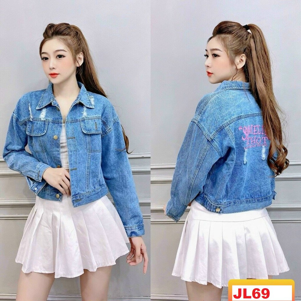 Áo Khoác Bò Nữ Áo Jean Áo Bò Lửng Nữ Áo Khoác Bò Chất Denim Xịn Xò Form Vừa Jl69
