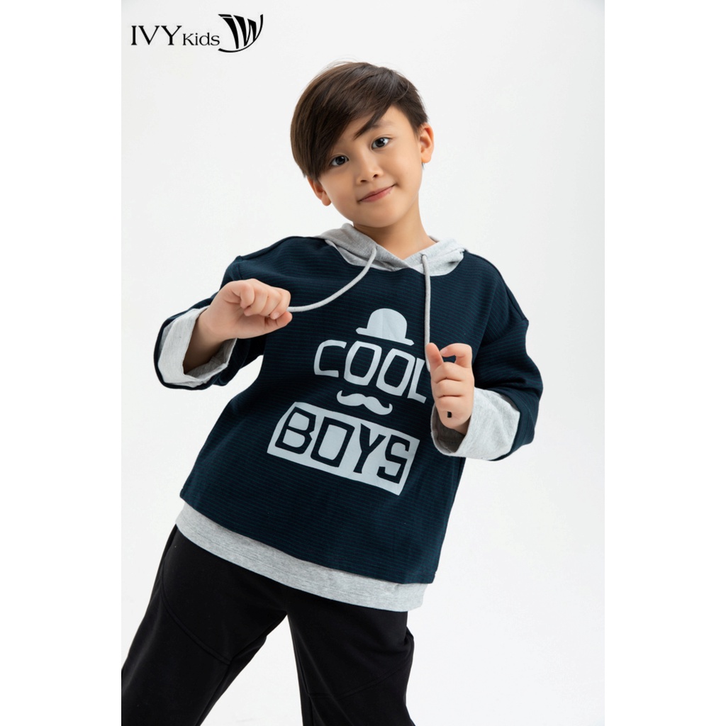 Áo thun kẻ Cool boy bé trai IVY moda MS 58K0601