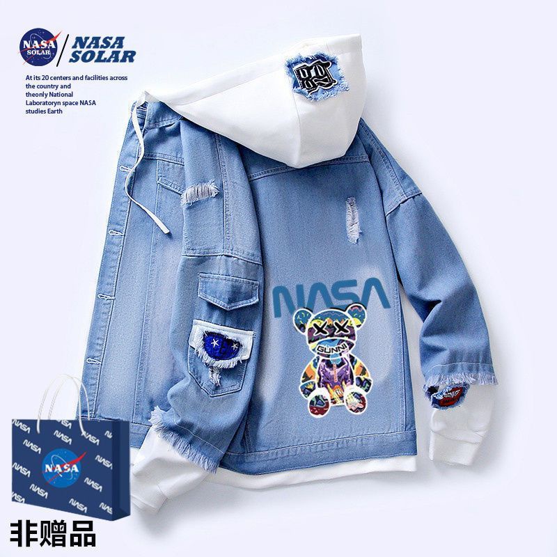 Áo khoác bomber nam áo khoác nam áo khoác áo thun nam hoodie Nasa Áo Khoác denim Dáng Rộng Có Mũ Trùm Cá Tính Theo Phong Cách Xuân Thu Hàn Quốc Dành Cho Nam / 90-200 pounds