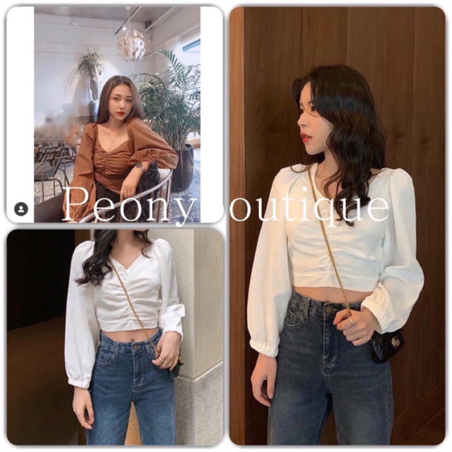 🎈Áo Kiểu Voan Cổ V Dún Ngực | BigBuy360 - bigbuy360.vn