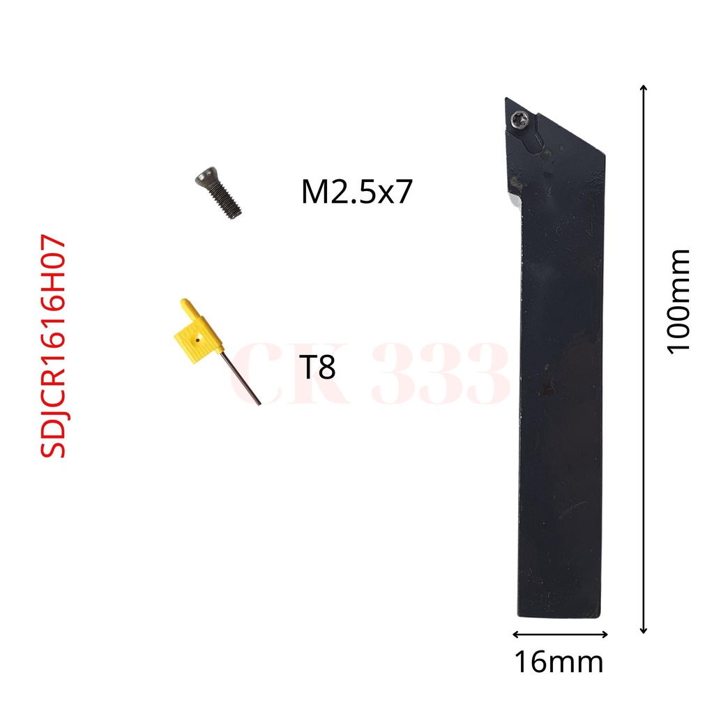 CÁN DAO TIỆN CNC MINI 10 12 16 SDJCR1010H07 SDJCR1212H07 SDJCR1616H07 TIỆN GÓC 93 ĐỘ LẮP MẢNH DC07