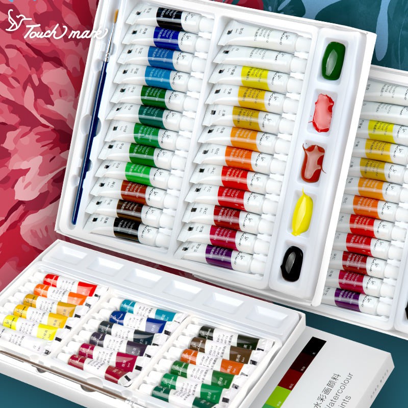 Màu nước, màu gouache  + set cọ TOUCH MARK(5ml/tuýp)