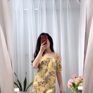 Váy xuông A trễ vai chất liệu đũi tằm mát nhẹ. Hàng thiết kế sang trọng, lịch sự, màu sắc bắt, lịch sự.