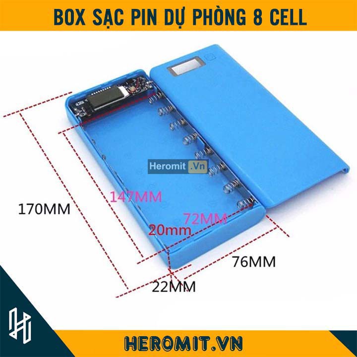 Box sạc dự phòng 8 cell Sạc Pin dự phòng