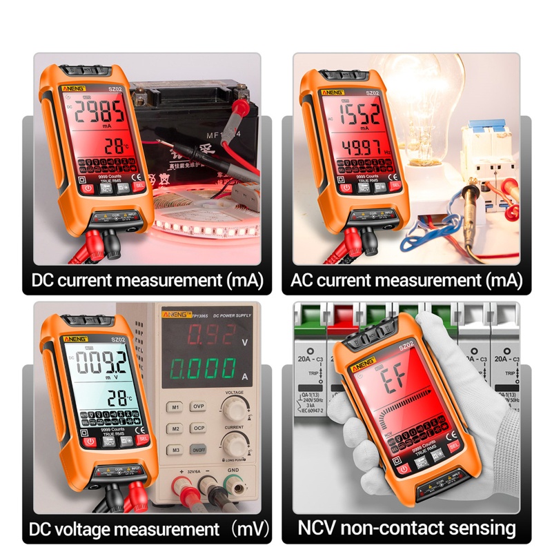 Bộ Vạn Năng Kế Kỹ Thuật Số 2 Chân Đứng 6000 Count AC Cho Kiểm Tra Dòng Điện DC