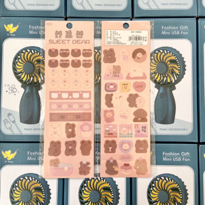Set sticker 2 tấm Sweet Bear cute