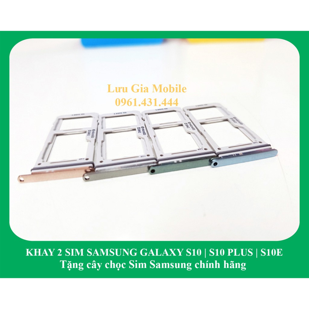 Khay 2 Sim Samsung Galaxy S10 | S10 Plus | S10E chính hãng G975 G973 G970 + Tặng cây Chọc Sim chính hãng