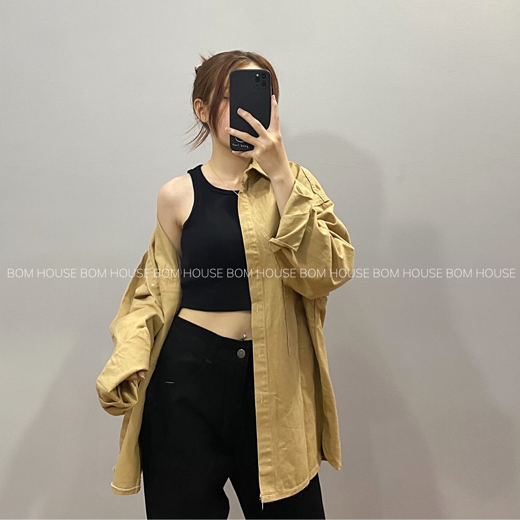 Áo Khoác KaKi Trơn 4 Màu BOM HOUSE Nam Nữ Unisex Ulzzang