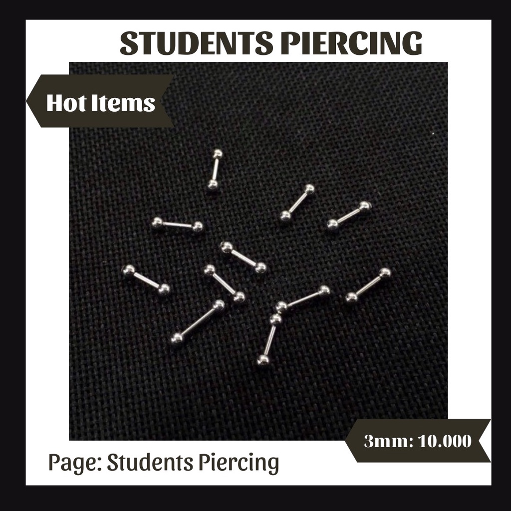 [NOW SHIP] KHUYÊN 2 ĐẦU BI BI NHỎ/ KHUYÊN XỎ CƠ BẢN- STUDENTSS PIERCING