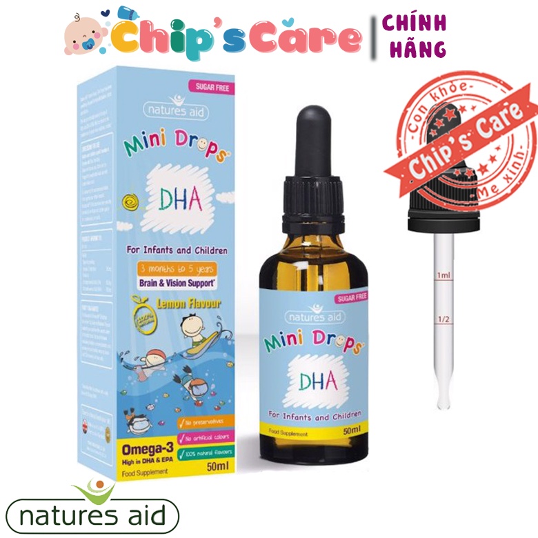 DHA Drops- Bổ sung DHA cho trẻ từ 3 tháng natures aid