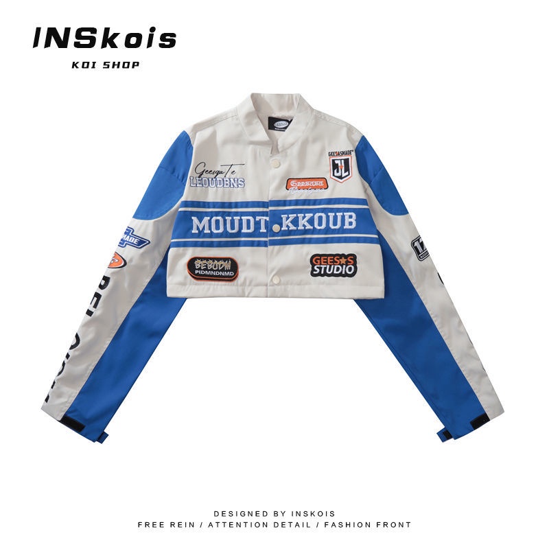 Inskois Áo Khoác Bóng Chày Đồng Phục Đua Xe Mô Tô Thiết Kế Tháo Rời Được Phong Cách Retro Mỹ Cho Nam Và Nữ