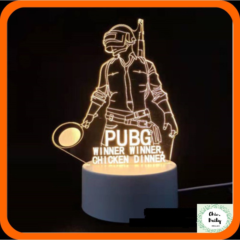 Đèn ngủ để bàn đẹp - PUBG 3D - quà tặng trang trí vô cùng ý nghĩa