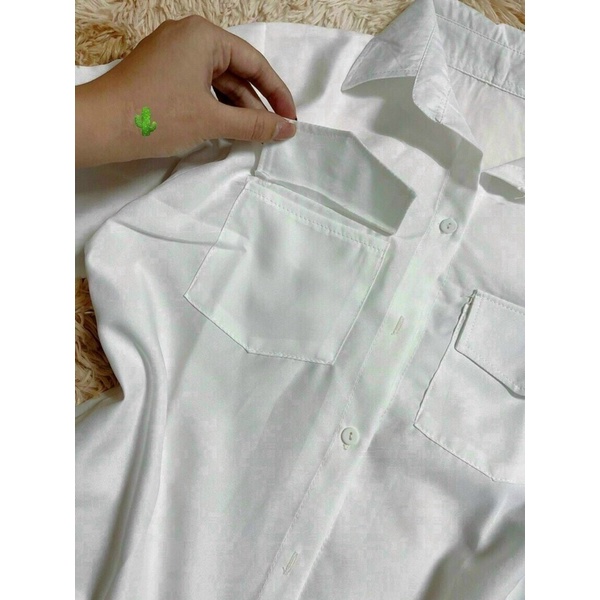 Áo sơ mi 2 túi ngắn tay dịu dàng