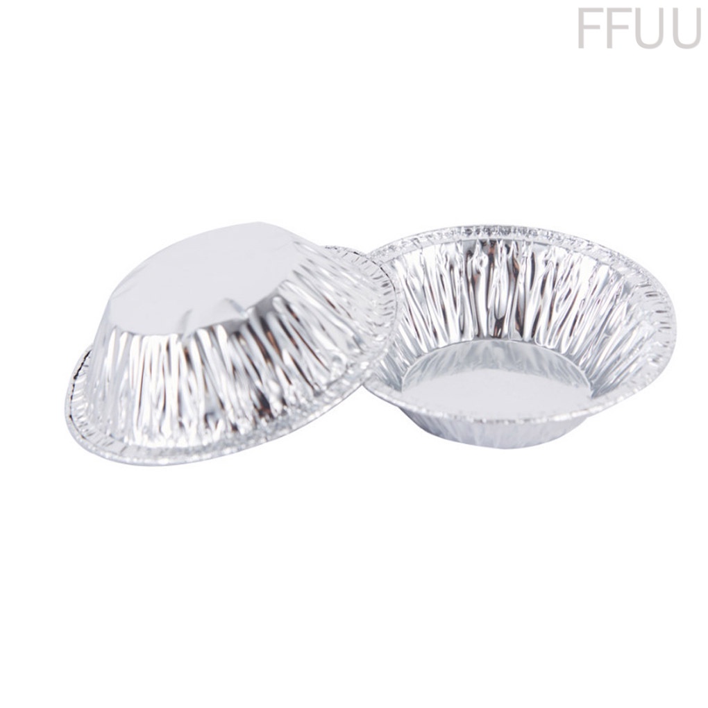 100 Khuôn lá nhôm hình tròn dùng một lần làm bánh tart trứng