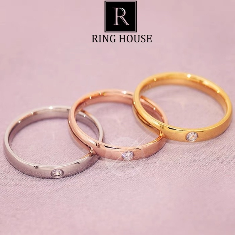 R6 Nhẫn Titan Cặp Đôi Nam Nữ Khắc Tên Theo Yêu Cầu Không Đen Gỉ Ring House