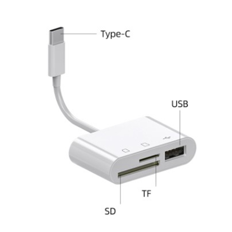 Đầu đọc thẻ nhớ OTG tốc độ cao USB 2.0 Type-C sang SD TF CF cho máy tính