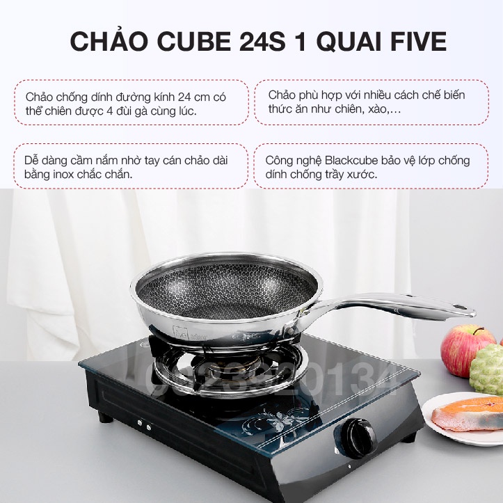 Chảo Cube 24S 1 QUAI FIVESTAR