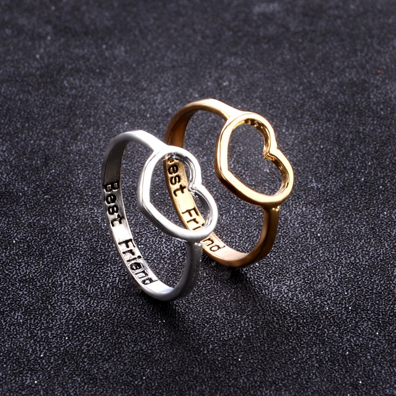 [Hot Sale] Nhẫn Hình Trái Tim Tình Bạn / Bạn Thân Thời Trang Phổ Biến Cho Nam Và Nữ