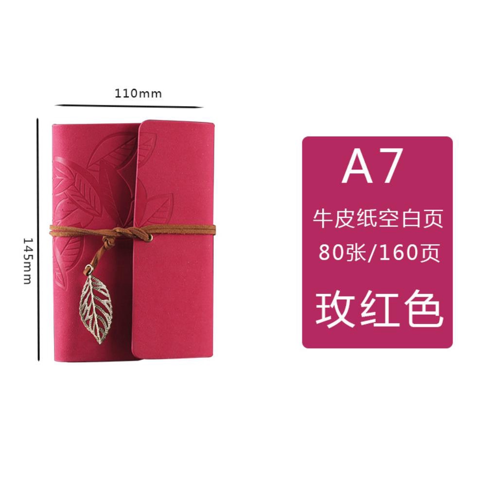 Sổ Tay Bìa Da PU Hình Chiếc Lá Phong Cách Vintage