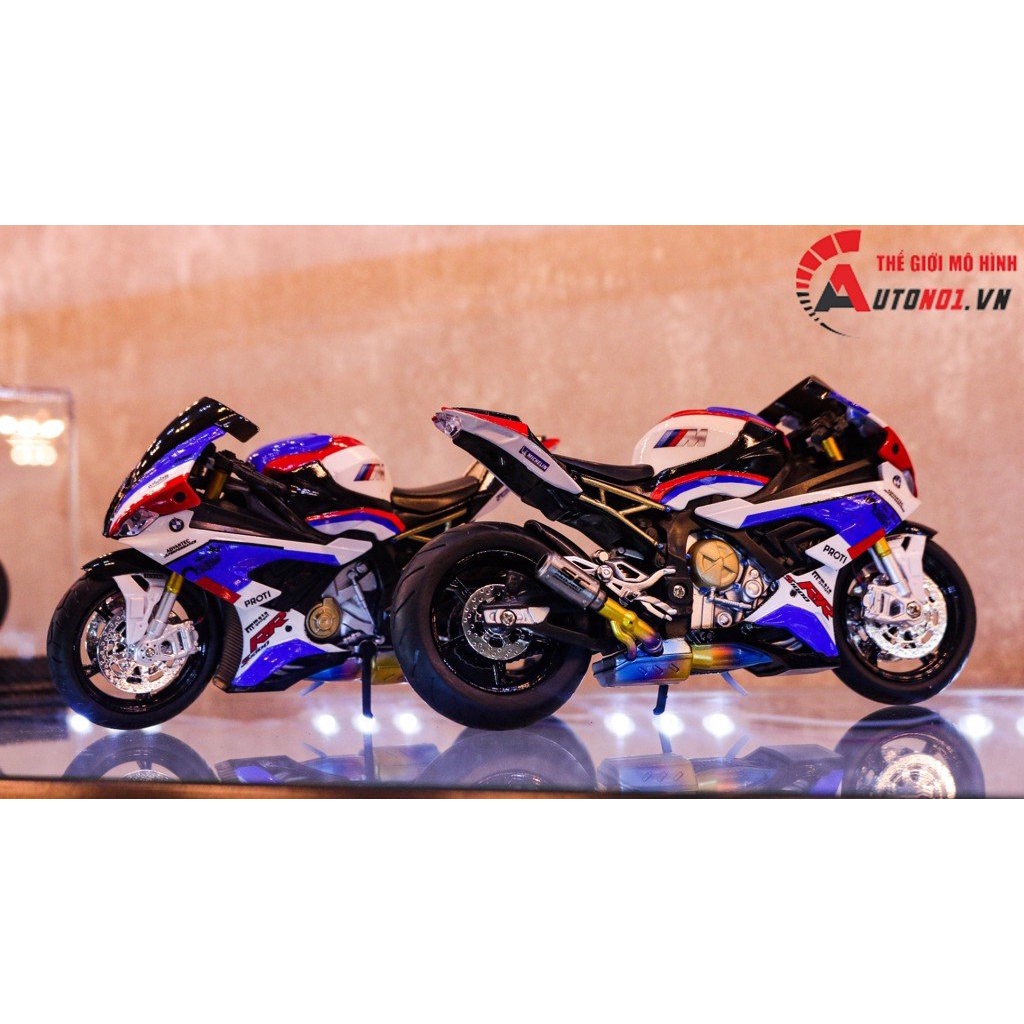 MÔ HÌNH XE ĐỘ BMW S1000RR CUSTOM TRICOLOR VERSION 1:12 D115