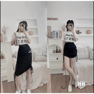 chân váy rút dây 2 bên xinh dễ mix đồ hợp thời trang