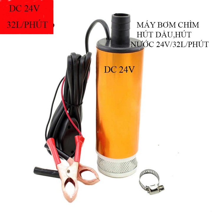 Máy bơm dầu,bơm nước mini 24V - máy bơm chìm hút nước