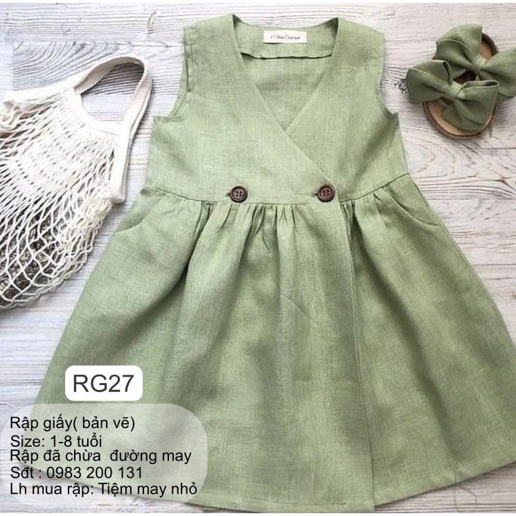 RG27_Rập giấy may đầm bé gái