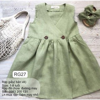 RG27_Rập giấy may đầm bé gái