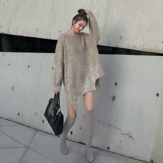(Hàng Đẹp).Ảnh thật 3 hình cuối-HC465Áo len bling bling sang chảnh