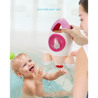 ĐỒ CHƠI ĐÀI PHUN NƯỚC HÌNH TÊN LỬA HOẠT HÌNH XOAY 360 ĐỘ