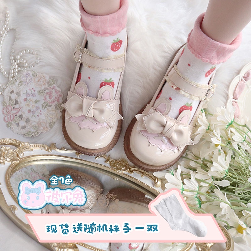 Giày Búp Bê Đính Nơ Phong Cách Lolita Dễ Thương Cho Nữ