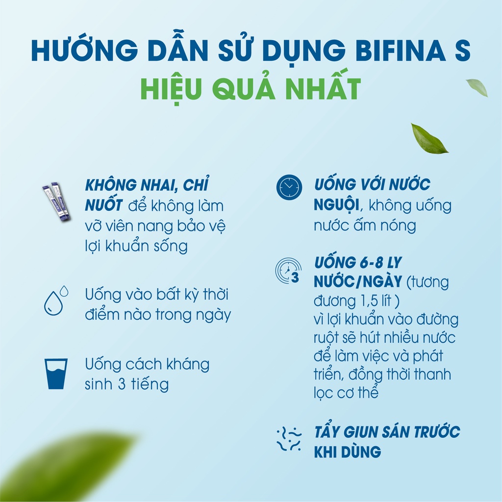 Men vi sinh Bifina Nhật Bản - Hỗ trợ làm sạch ruột thuận tự nhiên Loại S Hộp 60