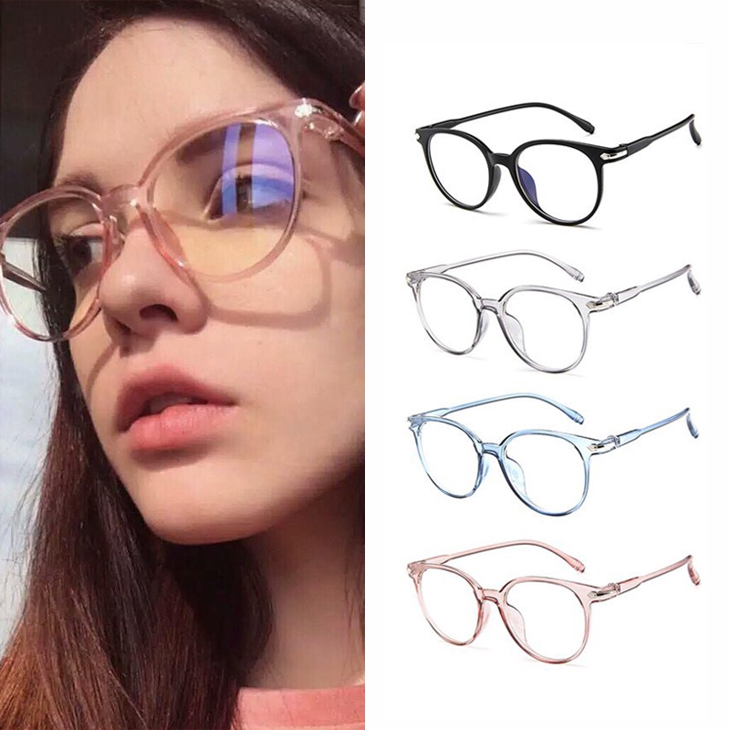Mắt Kính Chống Bức Xạ Tròng Trong Suốt Thời Trang Cho Nữ