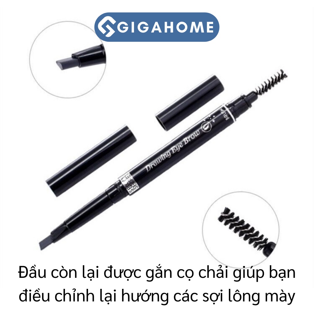 Chì Kẻ Lông Mày 2 Đầu GIGAHOME Bền Màu, Không Thấm Nước, Lâu Trôi 7126