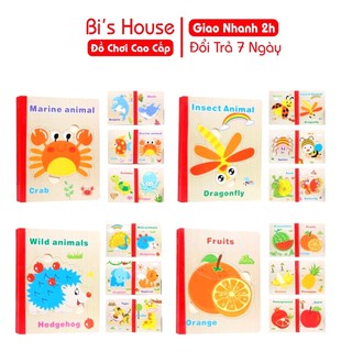 Sách gỗ ghép hình Vivitoys - đồ chơi gỗ an toàn cho bé